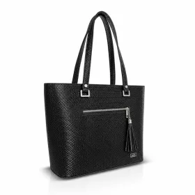   Zellia TD57 Ryz fekete merev női válltáska 35 x 30 x 12 cm