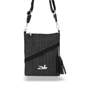   Zellia 23012 fekete, kockás női oldaltáska 26 x 18 x 5,5 cm