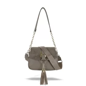   Zellia 25203 taupe velúr hatású női oldaltáska 24 x 21 x 10 cm