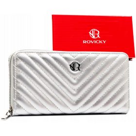   Rovicky nagyméretű női ezüst rostbőr divat pénztárca 20 x 10 cm