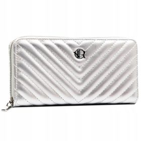   Rovicky nagyméretű női ezüst rostbőr divat pénztárca 20 x 10 cm