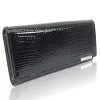 Jennifer Jones croco mintás, fekete női lakk bőr pénztárca 19×9,5 cm
