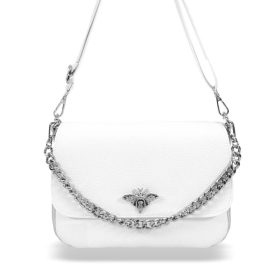 Zellia fehér-ezüst női oldaltáska, crossbody 25 x 16 cm