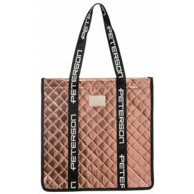   Peterson steppelt, női rosegold színű válltáska, shopper 42×41,5 cm