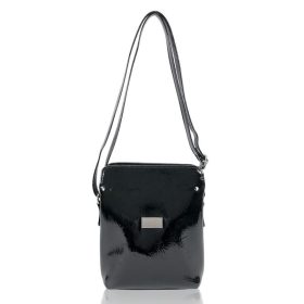   Zellia Zvn22004 női lakk fekete válltáska, oldaltáska 21 X 18 X 6 Cm