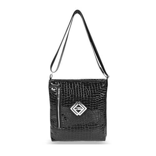 Zellia ZLB140 fekete krokodilmintás lakk oldaltáska 29 x 25 x 6 cm