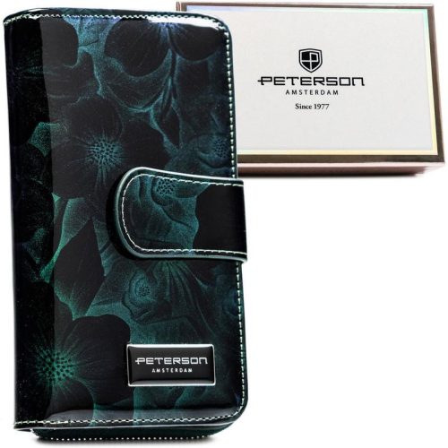 Peterson kék női bőr pénztárca 16.5 x 9 x 3 cm