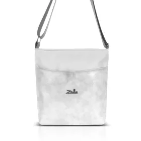   Zellia Zlb103 fehér-ezüst női oldaltáska, crossbody 27 x 23 x 9 cm