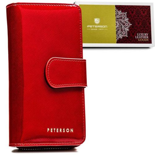 Peterson piros női bőr pénztárca 16.5 x 9.5 x 4.5 cm