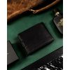 Rovicky férfi fekete színű átfogópántos bőrpénztárca RFID, 12,5×9,5 cm