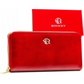   Rovicky nagyméretű női piros rostbőr divat pénztárca 20 x 10 cm