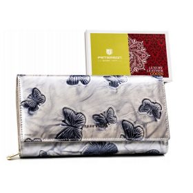   Peterson mintás női ezüst színű bőr pénztárca 19,5×10 cm