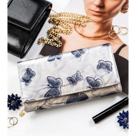   Peterson mintás női ezüst színű bőr pénztárca 19,5×10 cm