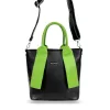 Zellia fekete-zöld női kézitáska 26 × 25 cm