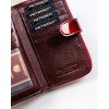 Peterson átkapcsos, sötétpiros női lakk bőr pénztárca RFID 16,5×9 cm