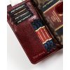 Peterson átkapcsos, sötétpiros női lakk bőr pénztárca RFID 16,5×9 cm