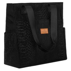   Rovicky R-Tz-01-2400 Black W06 fekete kígyó mintás shopper táska 30 x 28 x 15 cm
