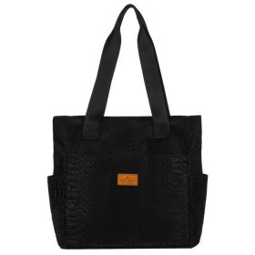   Rovicky R-Tz-01-2400 Black W06 fekete kígyó mintás shopper táska 30 x 28 x 15 cm