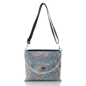 Zellia női fekete oldaltáska 20 x 23 cm