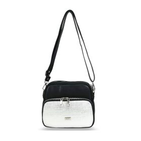   Zellia Zvn24010 női fekete-ezüst válltáska 22 x 18 x 9 cm