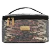 Peterson Ptn Kos-Da-18-3545 fekete flitteres női kozmetikai táska 21 x 14 x 12 cm