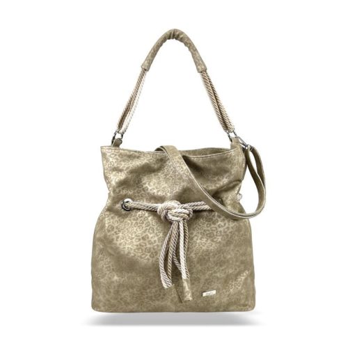 Zellia C156 női bézs-ocelot válltáska 38 x 35 x 12 cm