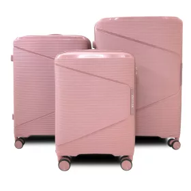   Zellia rosegold 3 db-os, keményfalú bőrönd szett 55-65-75 cm